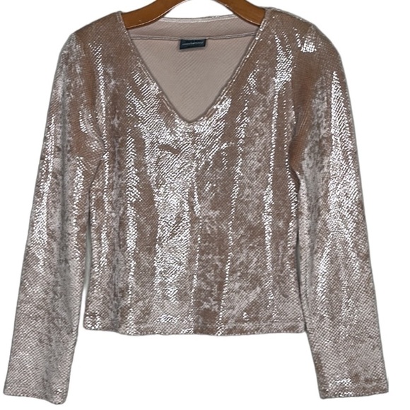 Vintage Italian Rocco Barocco Y2K Beige Top Size Small MINT NEVER WORN NWOT - Picture 1 of 13
